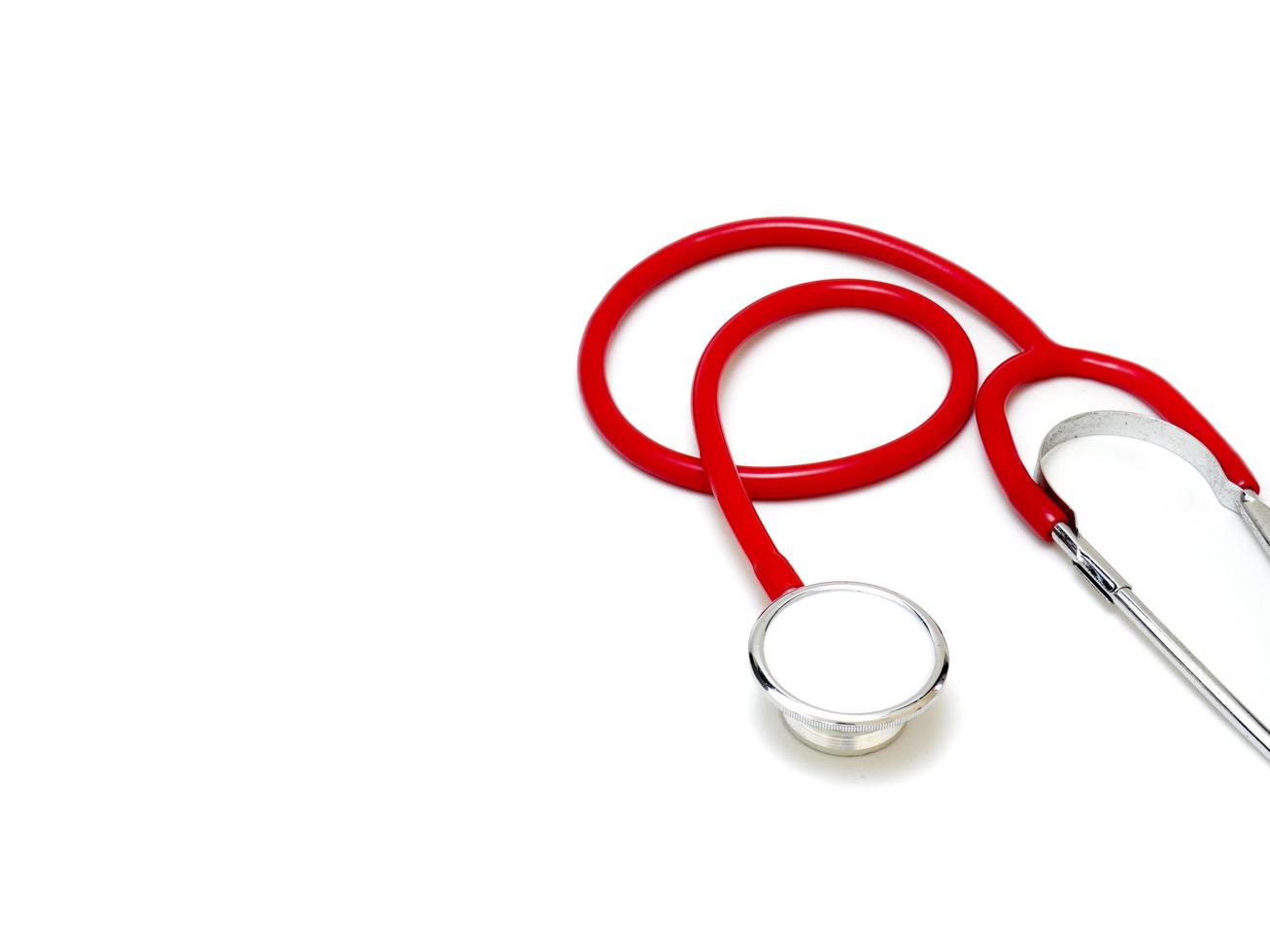Standard medical stethoscope isolated on a white background photo