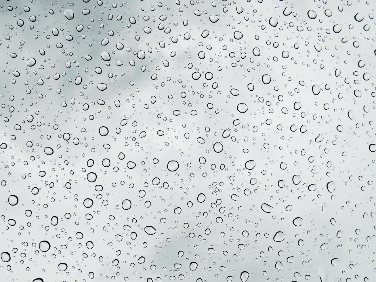 Selective focus water drops on the windshield after rain photo