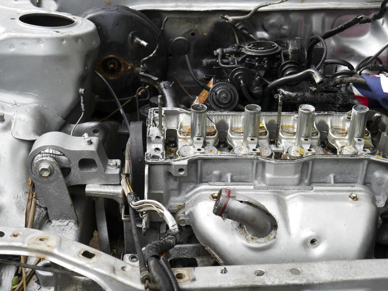 Inside a car hood photo