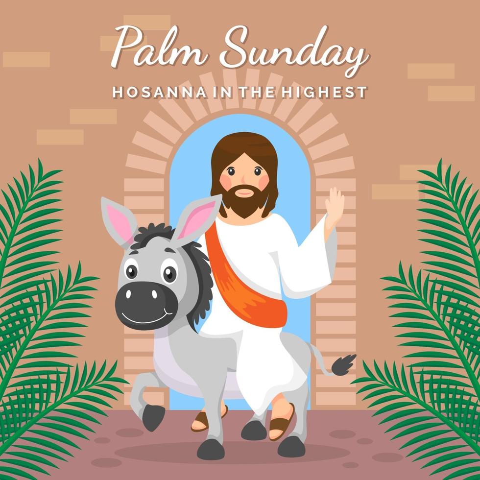 Palm Sunday in Flat Design Style vector