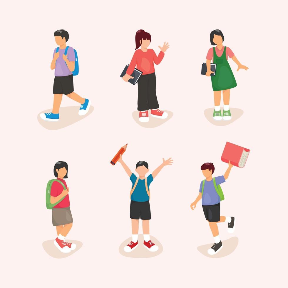 Children Back to School Character Collection vector