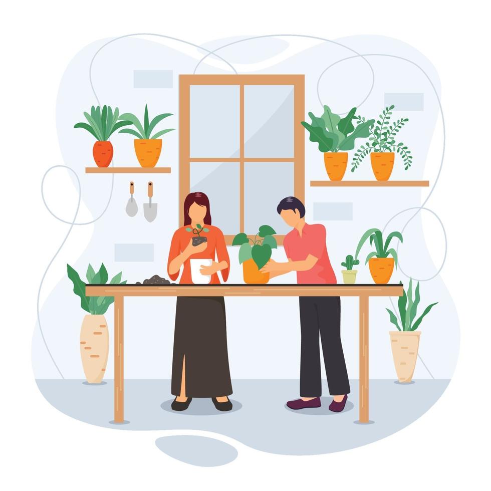 Gardening at Home in Flat Design vector