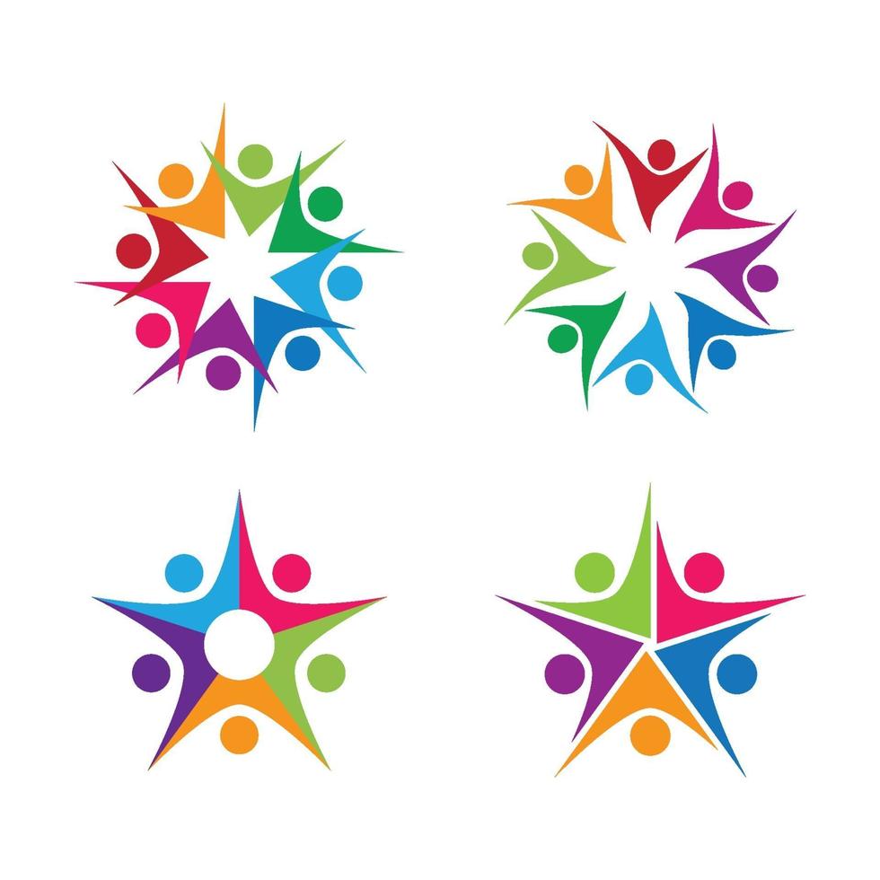 Teamwork logo images set vector