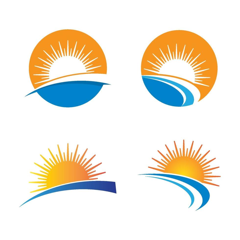 Sunset beach logo images vector