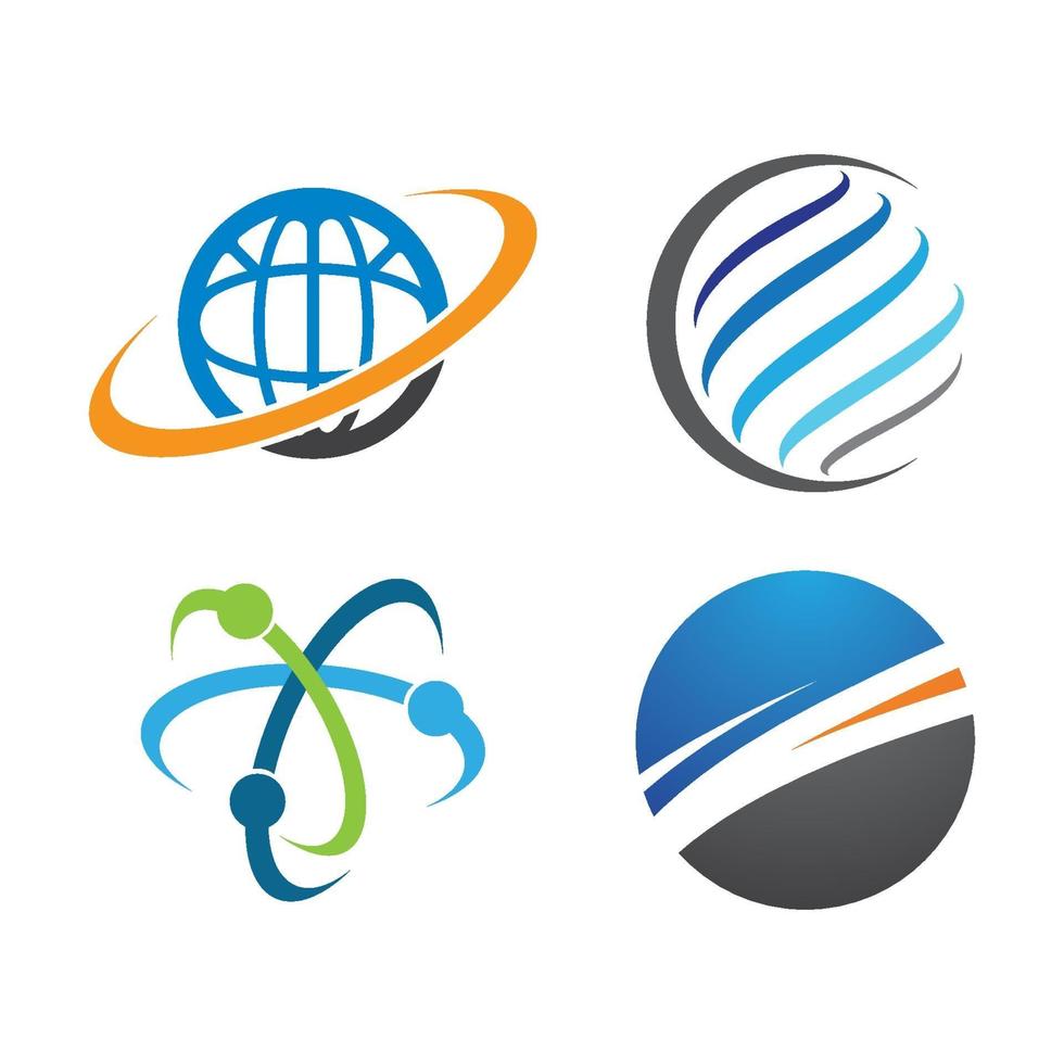 Global logo tech vector icon illustration