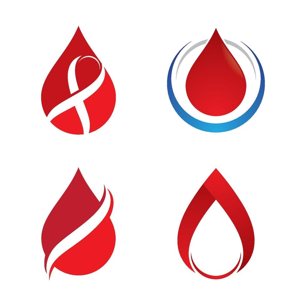 conjunto de imágenes de logo de gota de sangre vector