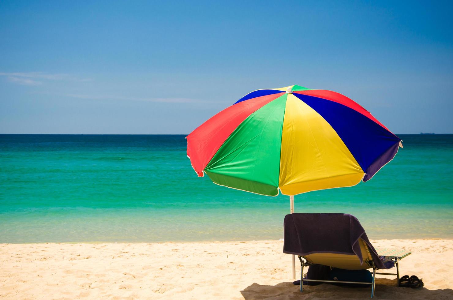 Colorful beach umbrella photo