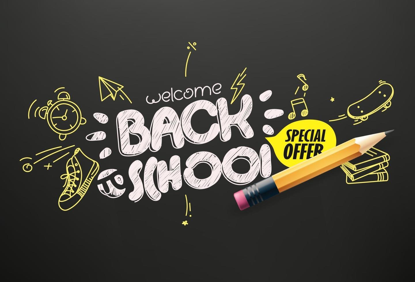 Back to school special offer vector banner