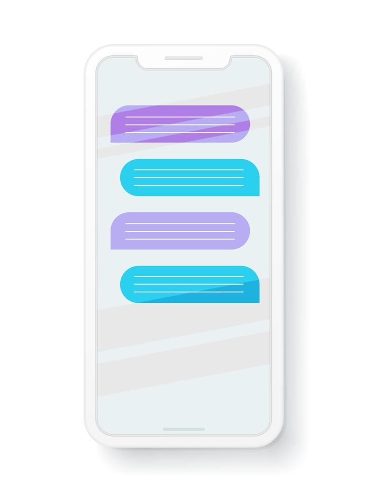 Vector template of modern smartphone with chat balloons