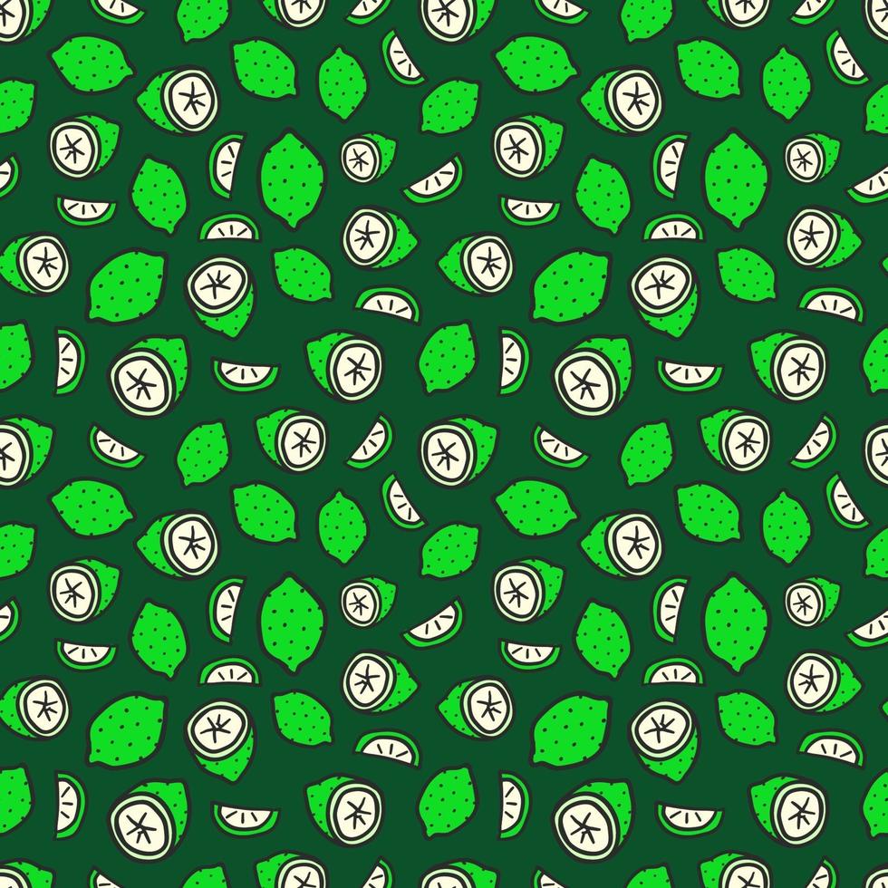 Seamless pattern with green limes vector