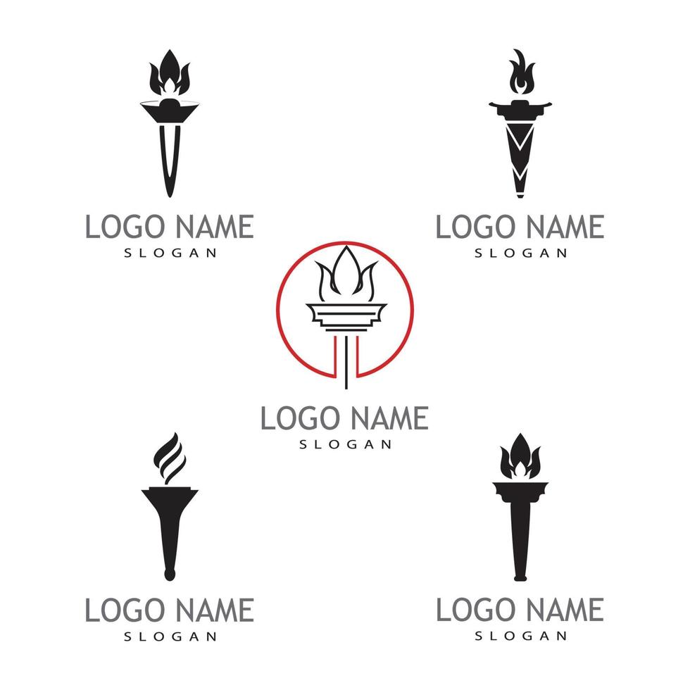 antorcha, logotipo, plantilla, vector, símbolo, ilustración, diseño vector