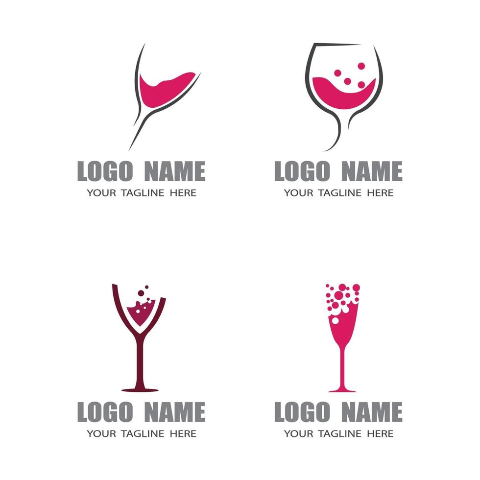 símbolo de vector de logotipo de vino