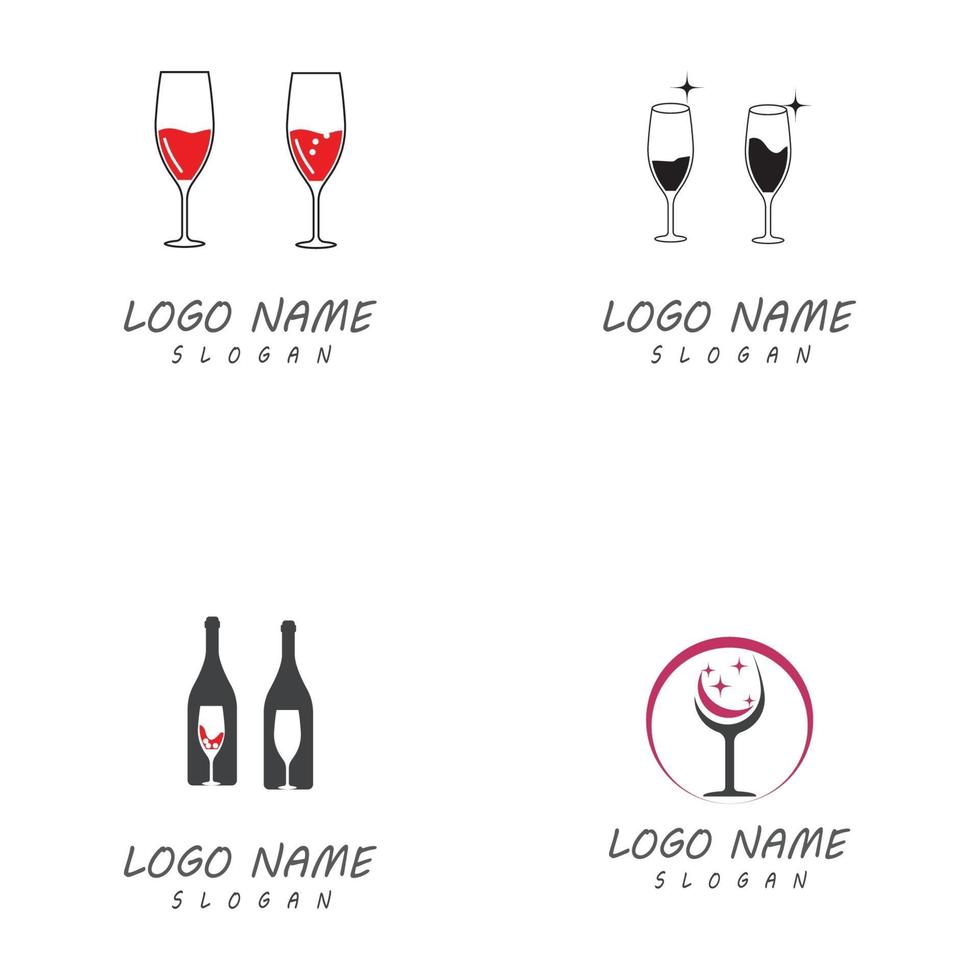 símbolo de vector de logotipo de vino