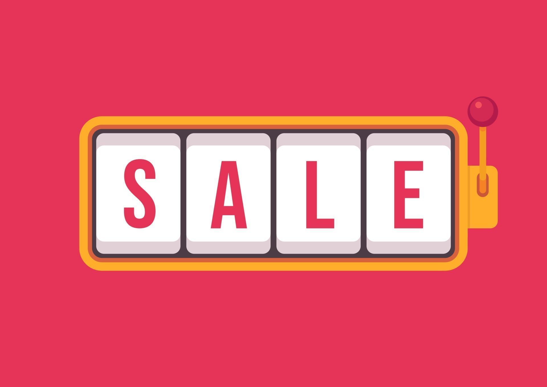 Sale in slot machine games banner. Gambling casino games ...