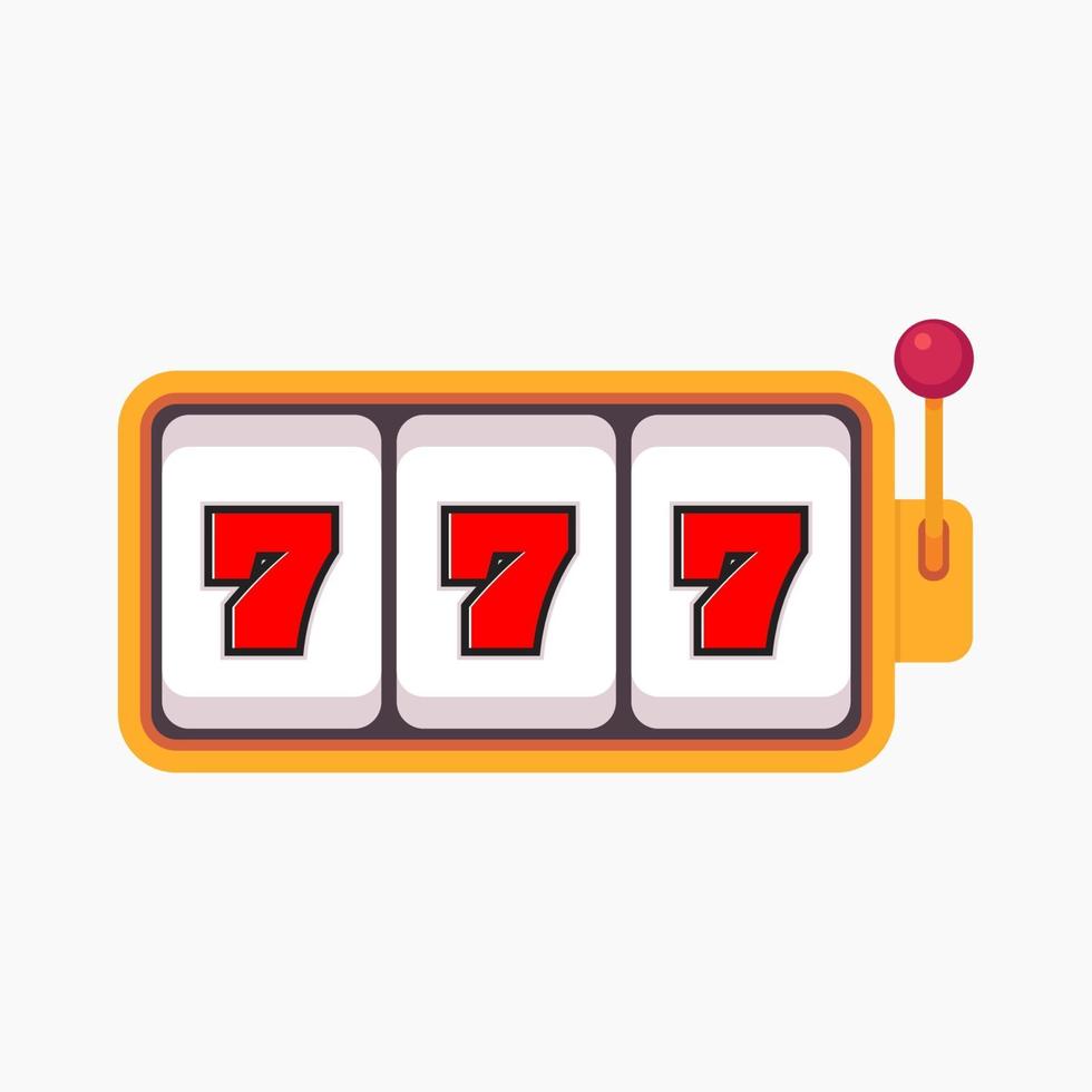 Slot machine with lucky sevens jackpot. Lucky seven 777 slot machine. vector