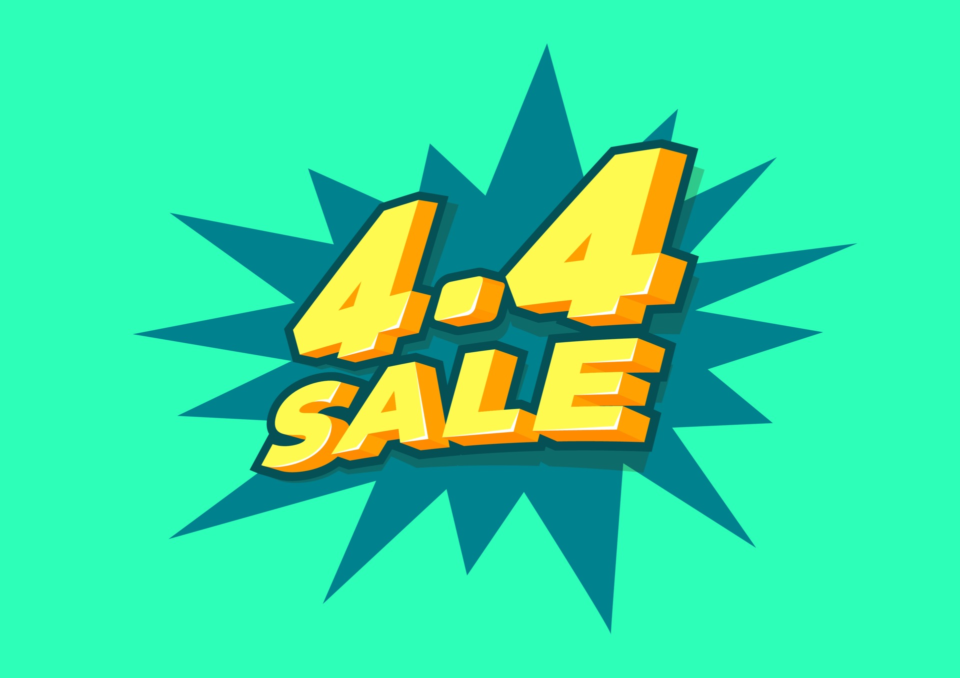 4.4 Shopping day sale poster or flyer design. 4.4 Crazy sales online ...
