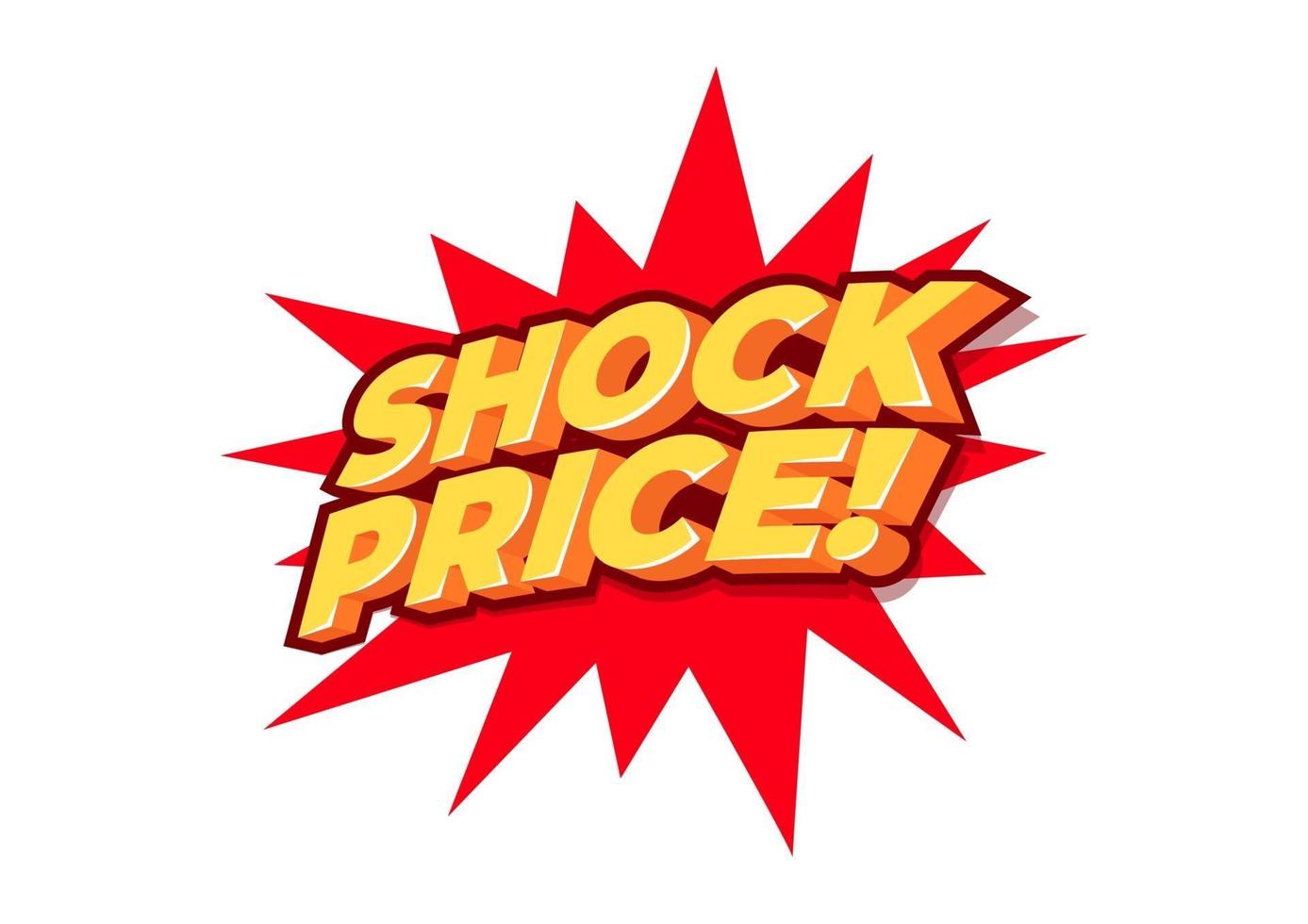 Shock Price, sale tag, poster design template, discount isolated sticker, vector. vector