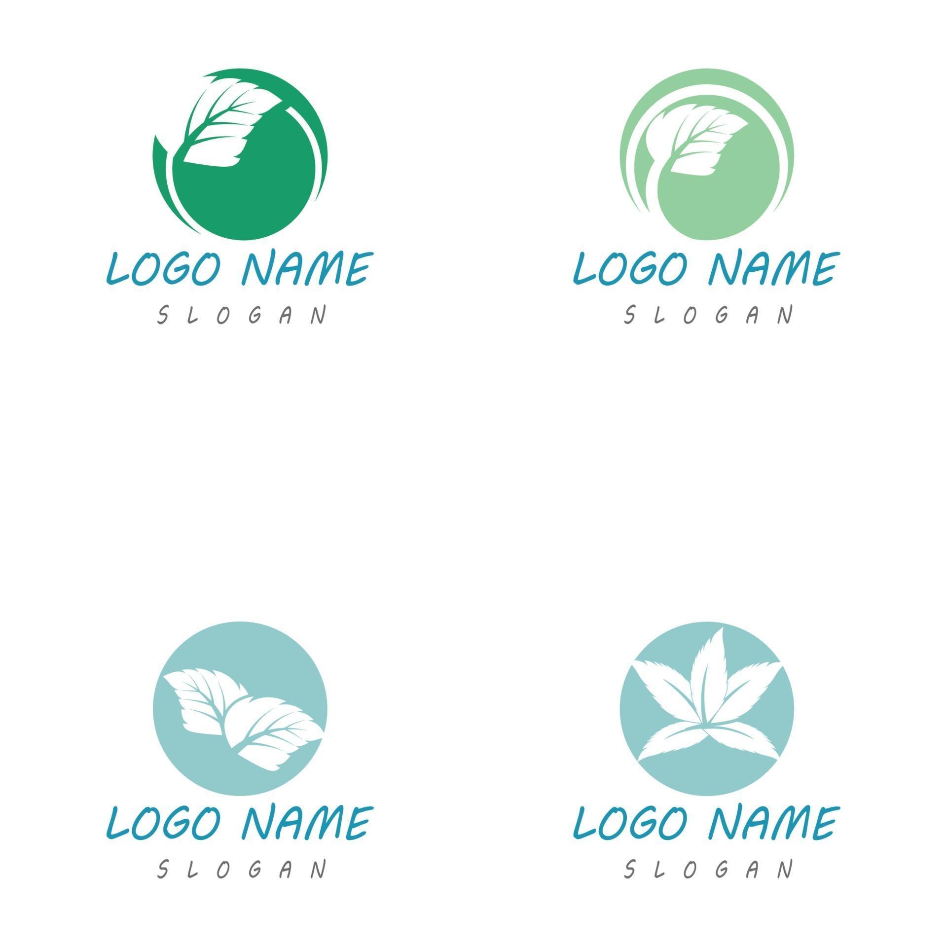 Mint leaf logo template 2191970 Vector Art at Vecteezy