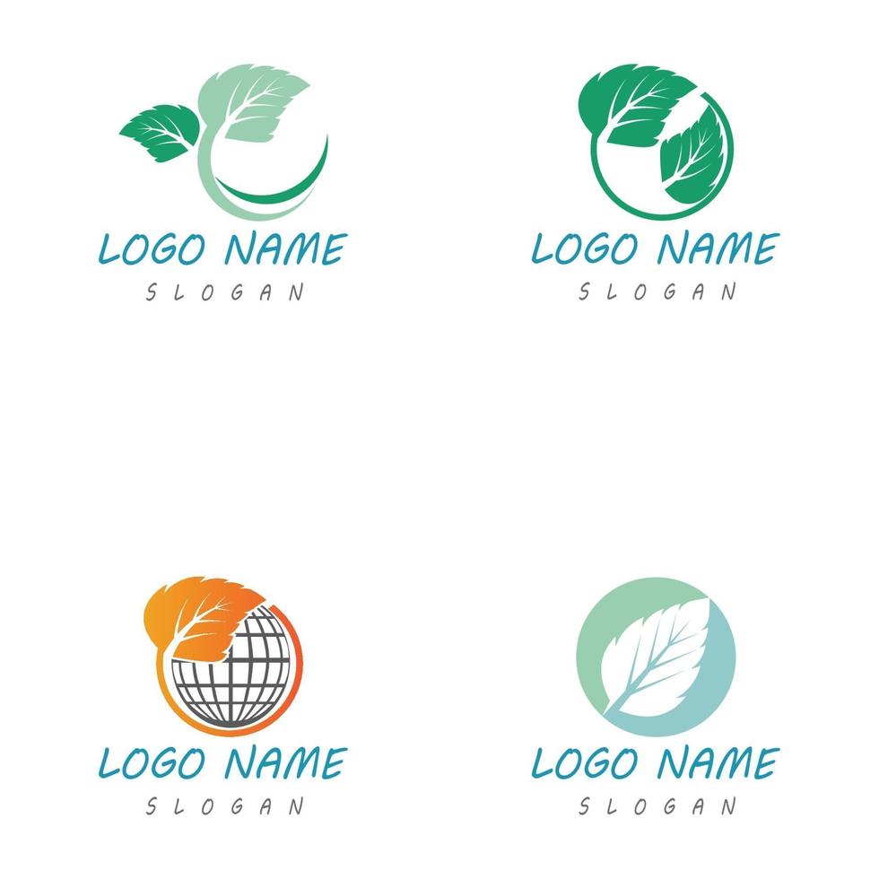 Mint leaf logo template vector
