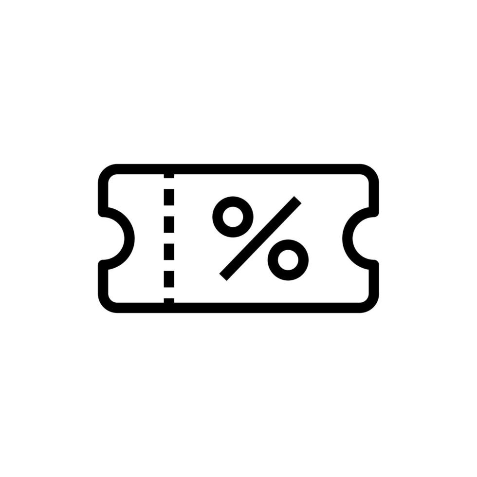 Discount voucher outline icon. Thin line black discount voucher icon vector. vector