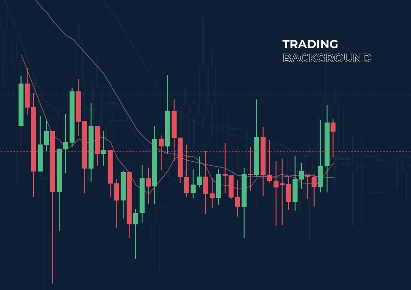 Candlestick graph stock exchange or trading background. vector