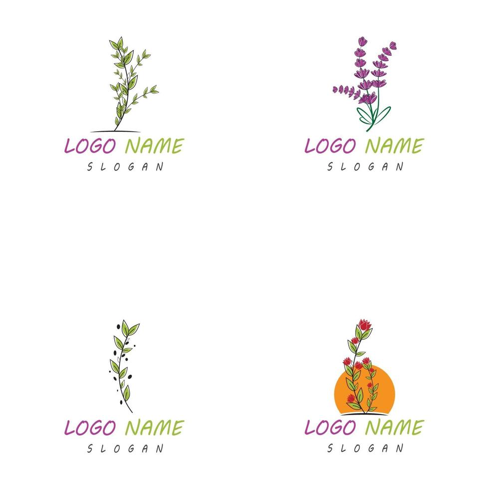 Beautiful floral logo templates vector