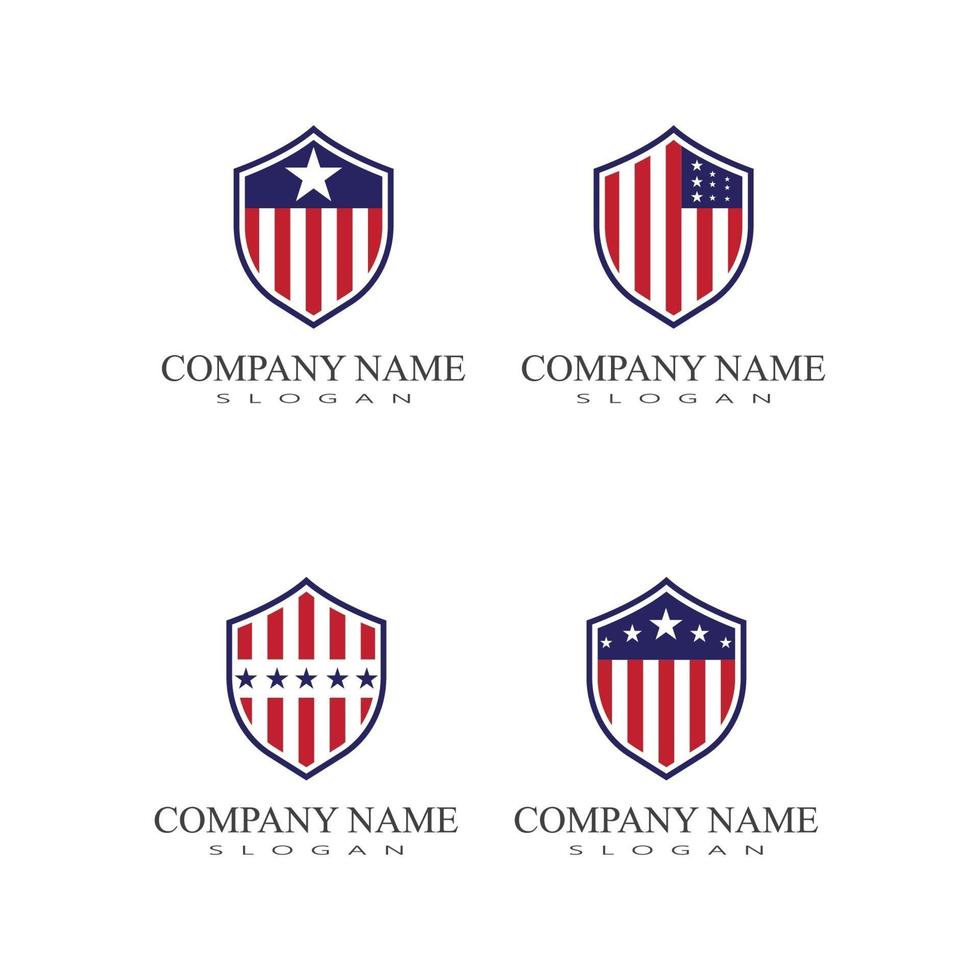 Bandera americana vector icono ilustración plantilla de diseño