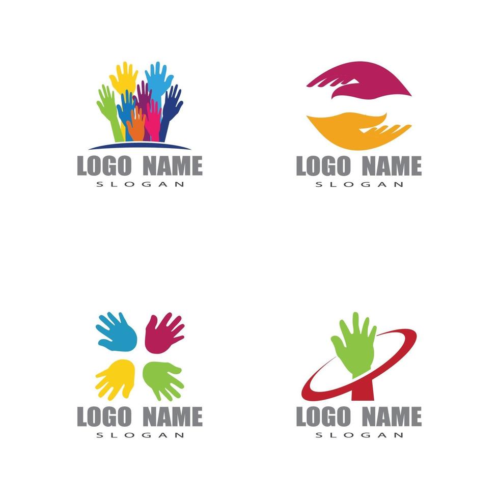 plantillas de logotipo de cuidado de manos vector