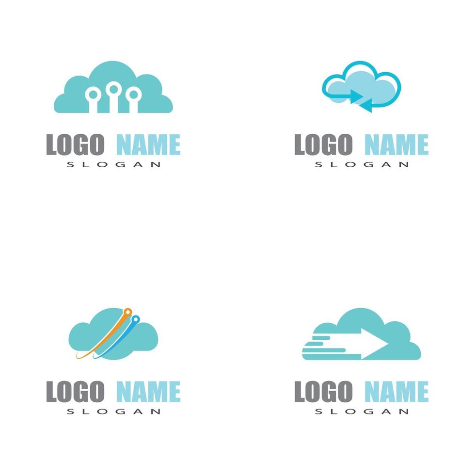 Cloud technology logo templates vector