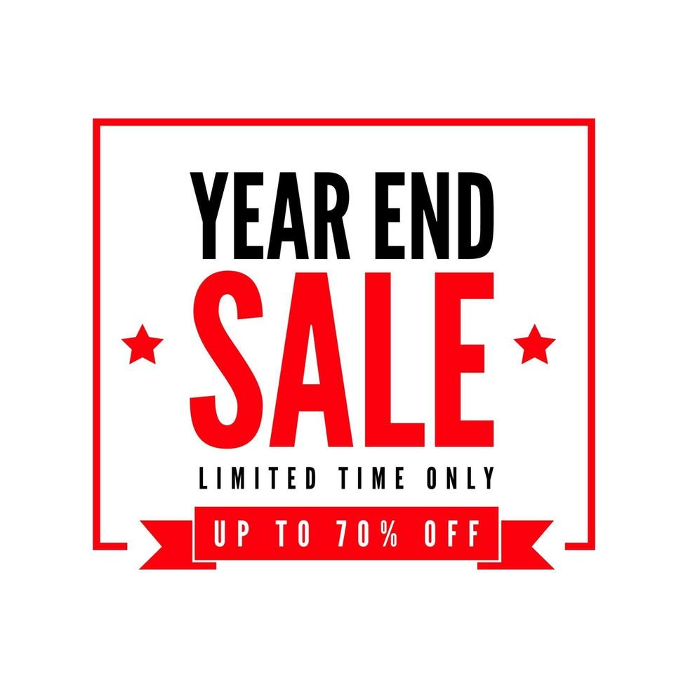 Year end sale banner template. vector