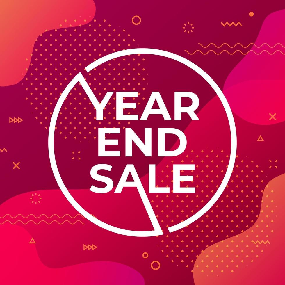 Year end sale banner template. vector