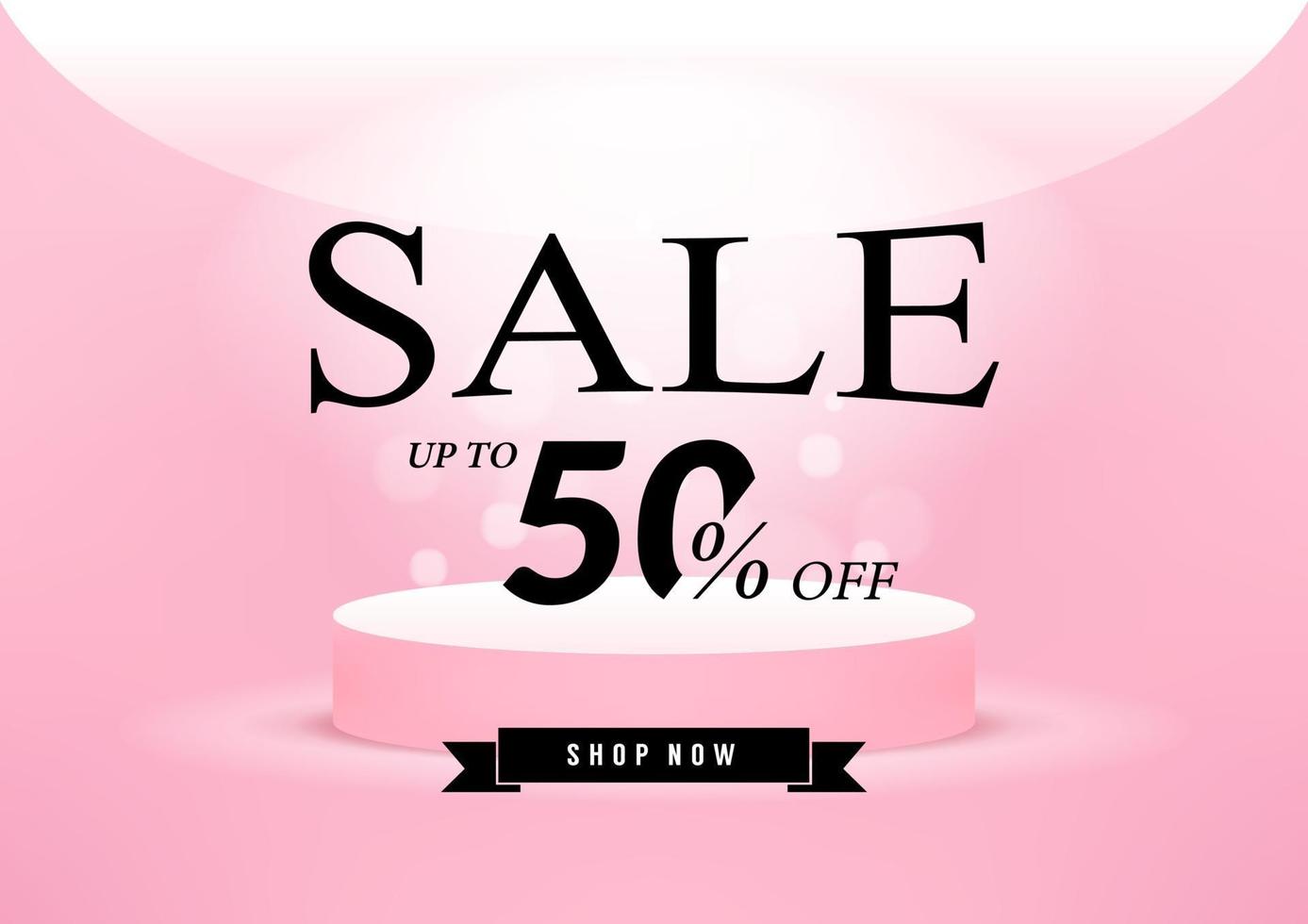 Pink sale banner template design. vector