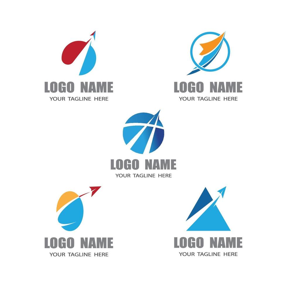 logotipos de aviones de papel vector