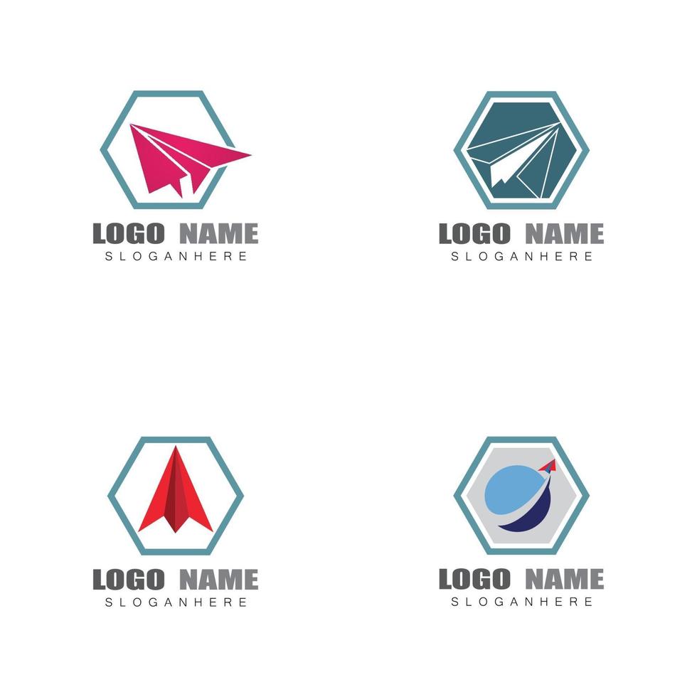 logotipos de aviones de papel vector