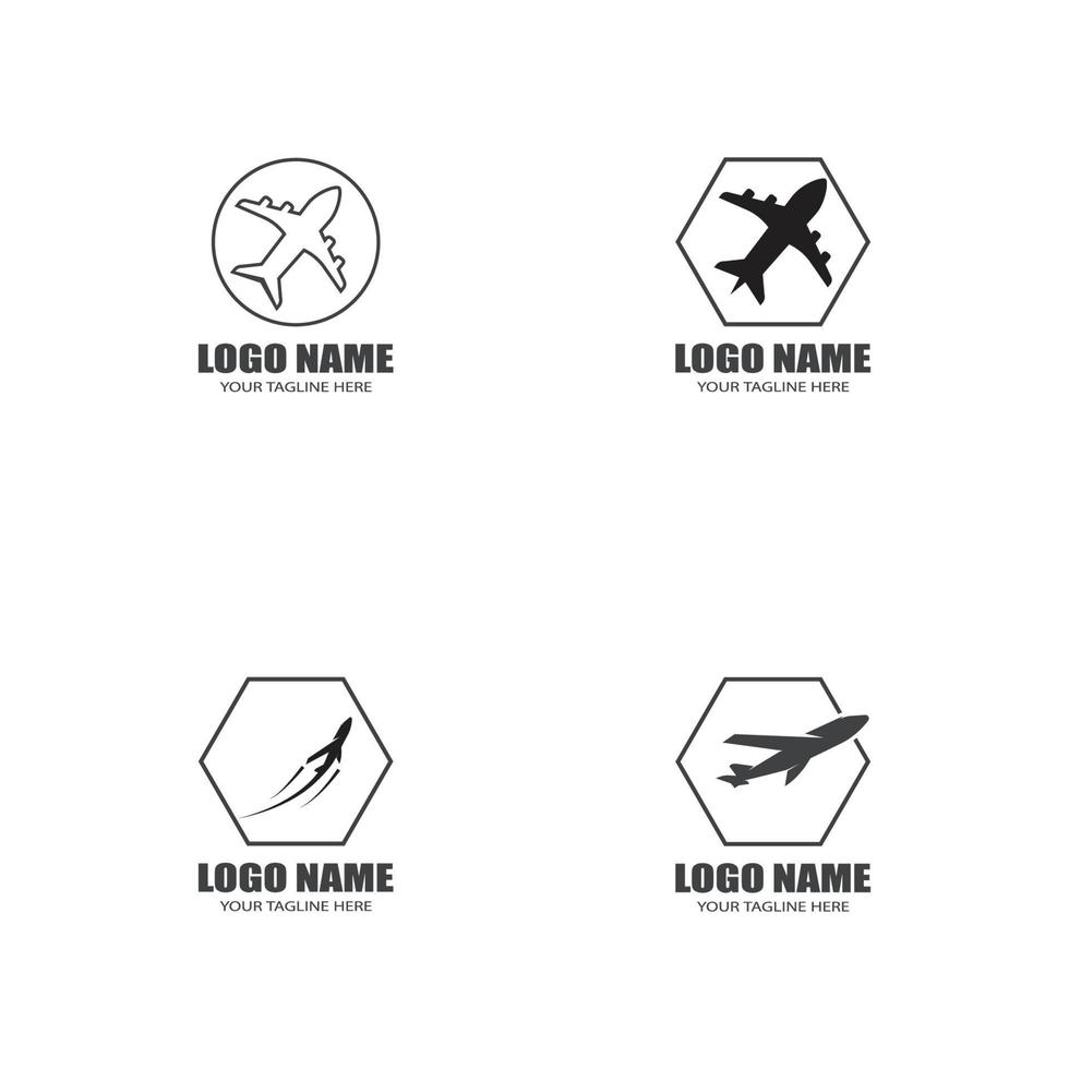 Flying airplane logos vector