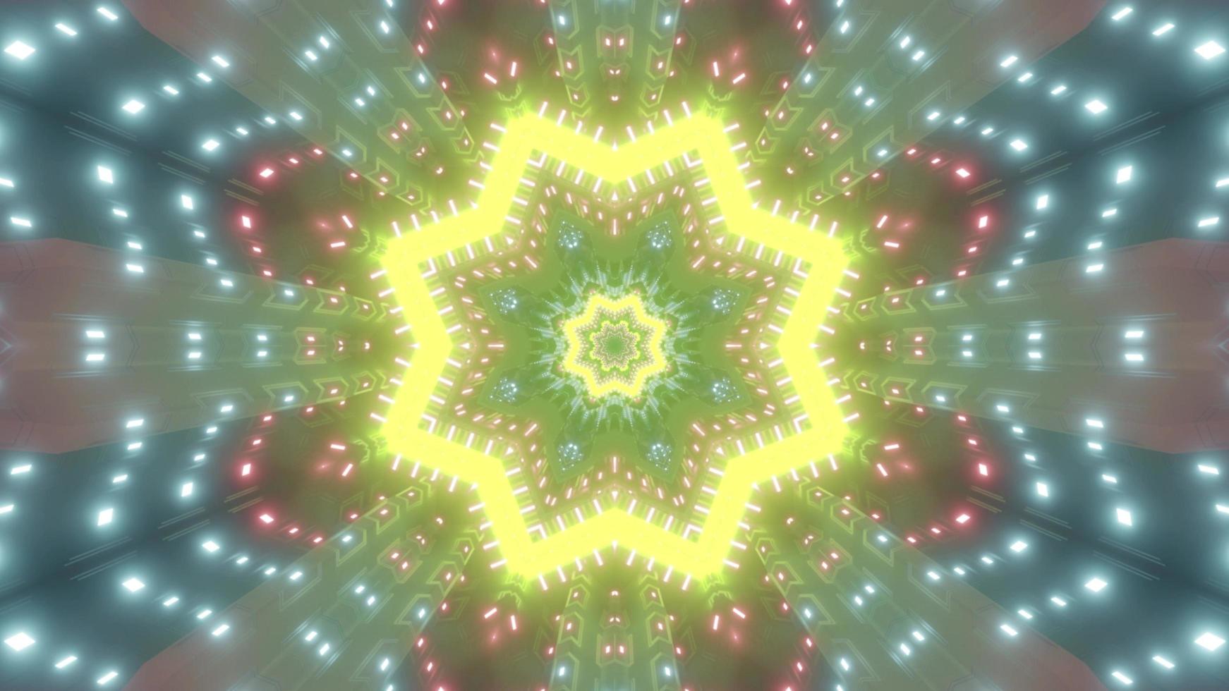 Colorful star shaped tunnel 3D illustration photo
