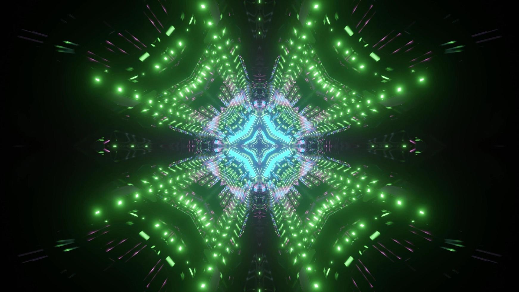 Abstract 3d illustration with kaleidoscopic pattern photo