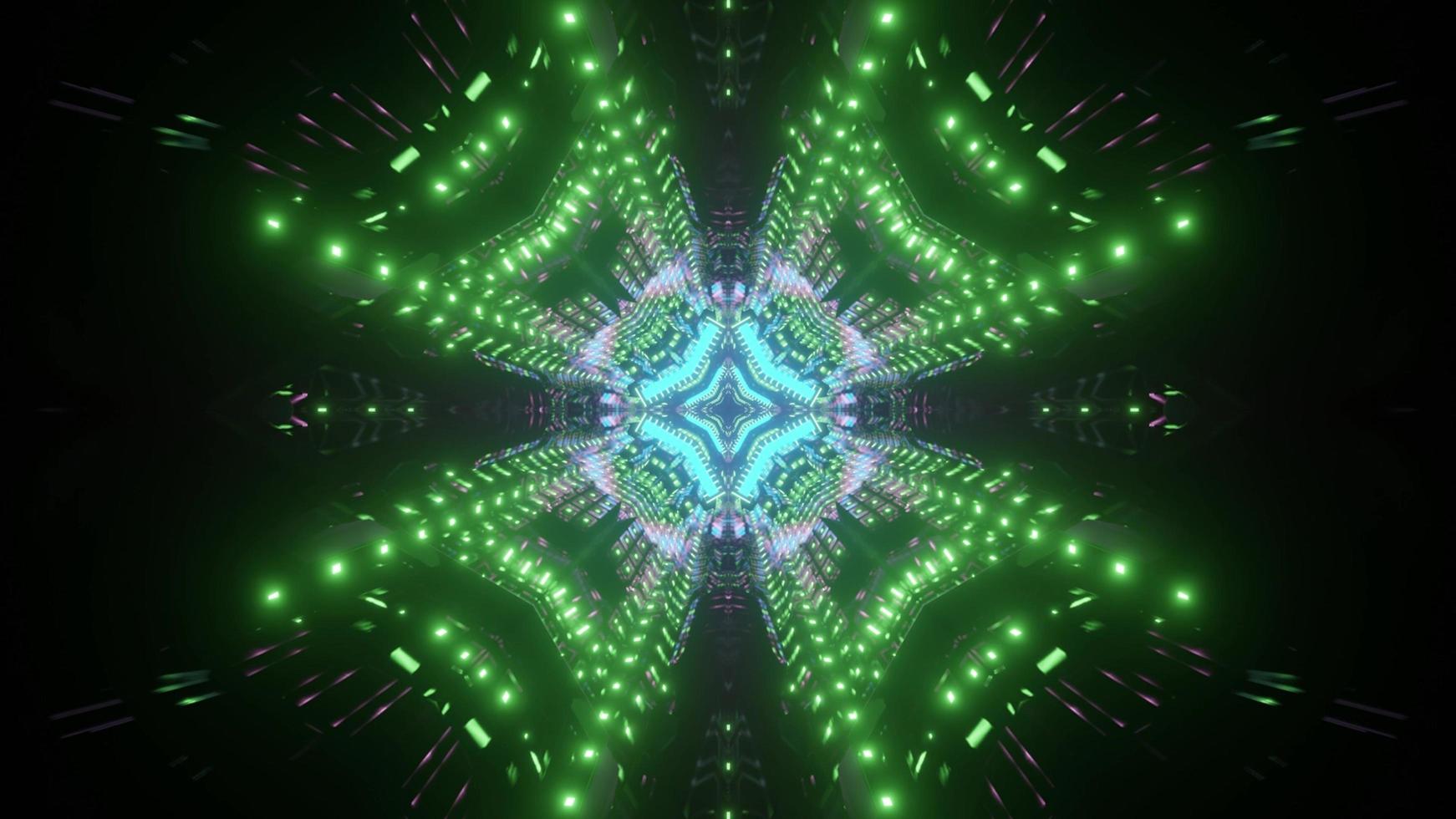 Abstract 3d illustration with kaleidoscopic pattern photo