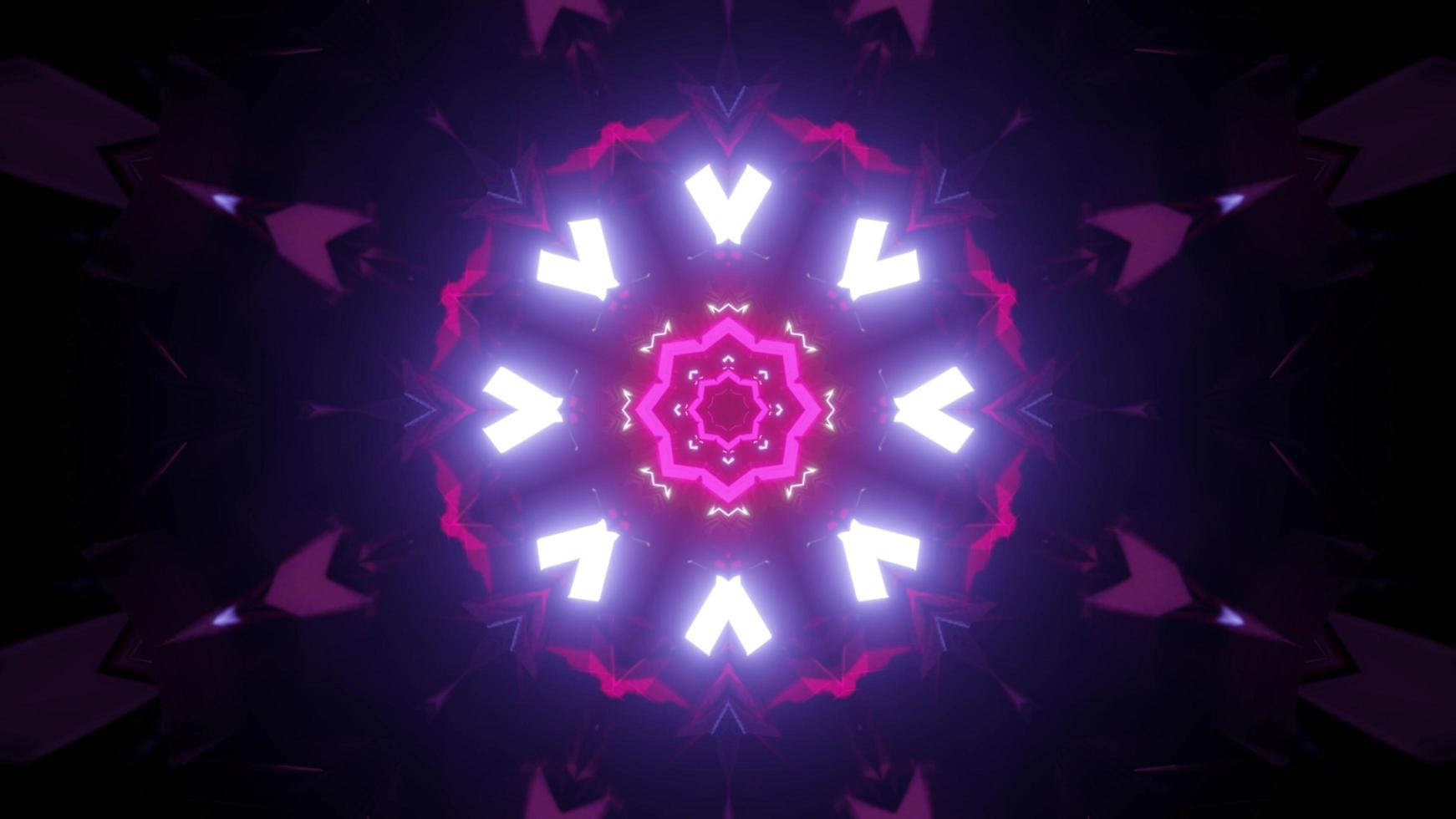 Circular neon illumination in darkness 3d illustration photo
