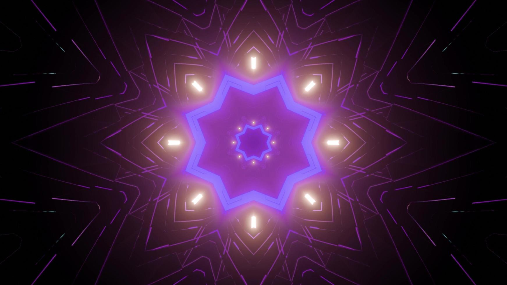 3d illustration of glowing kaleidoscope pattern photo