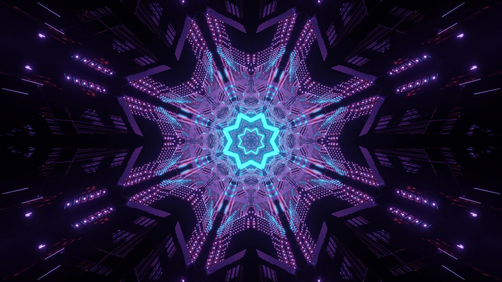 Bright futuristic tunnel 3d illustration photo