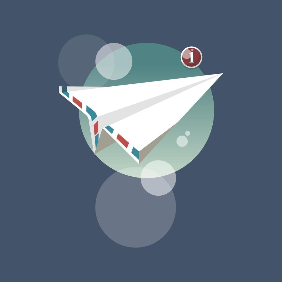 Paper plane isometric icon, sending message. vector