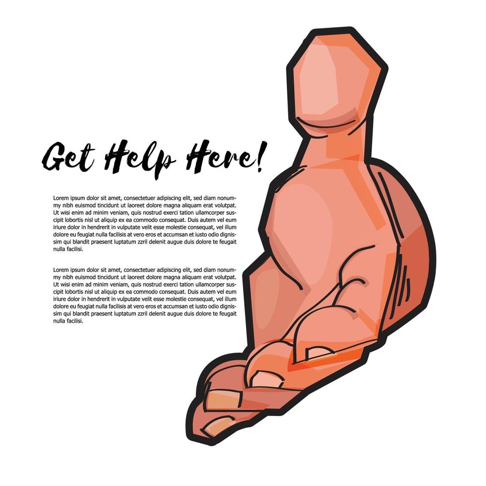 Helping hand support concept vector