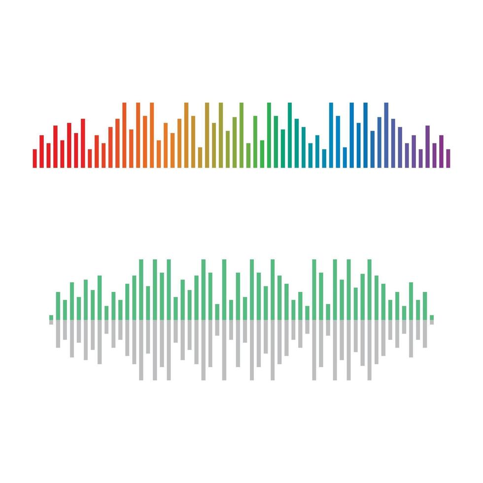 Sound wave images set vector