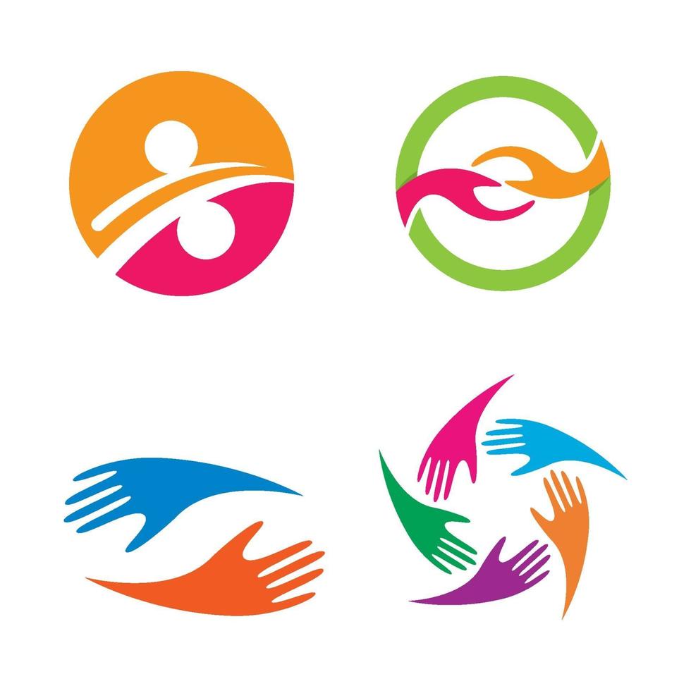 Community care logo images design set vector