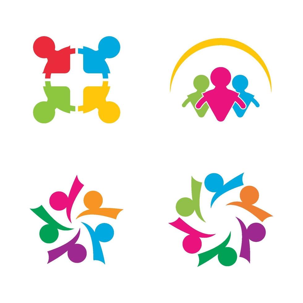 Community care logo images design set vector