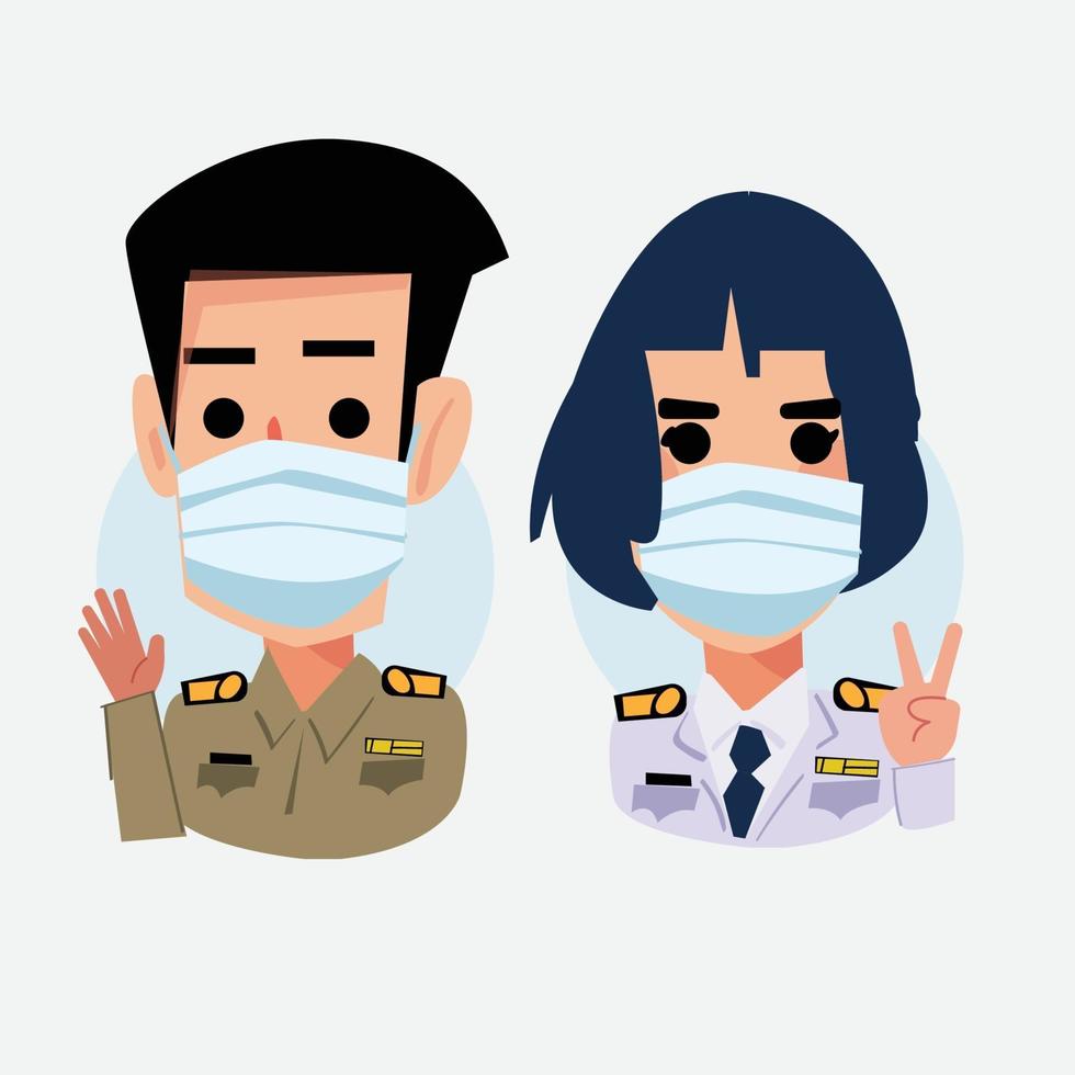 Thai government officer with mask vector