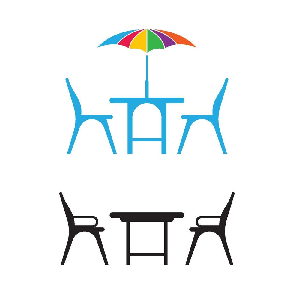 Table chair logo images illustration set vector