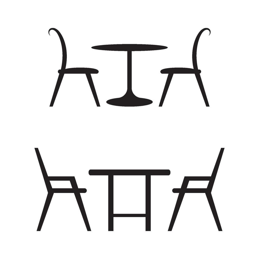 Table chairs logo images illustration set vector