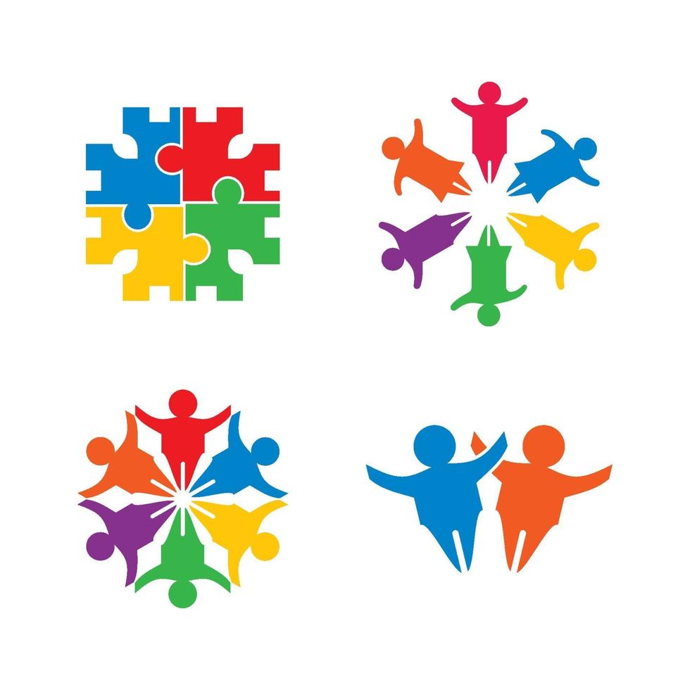 Teamwork logo images set vector